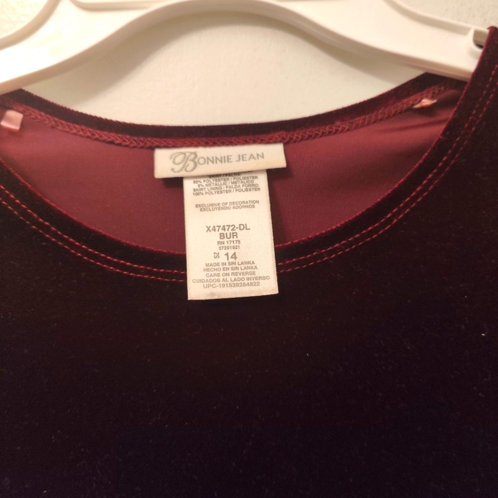 Burgundy and Gold girls dress